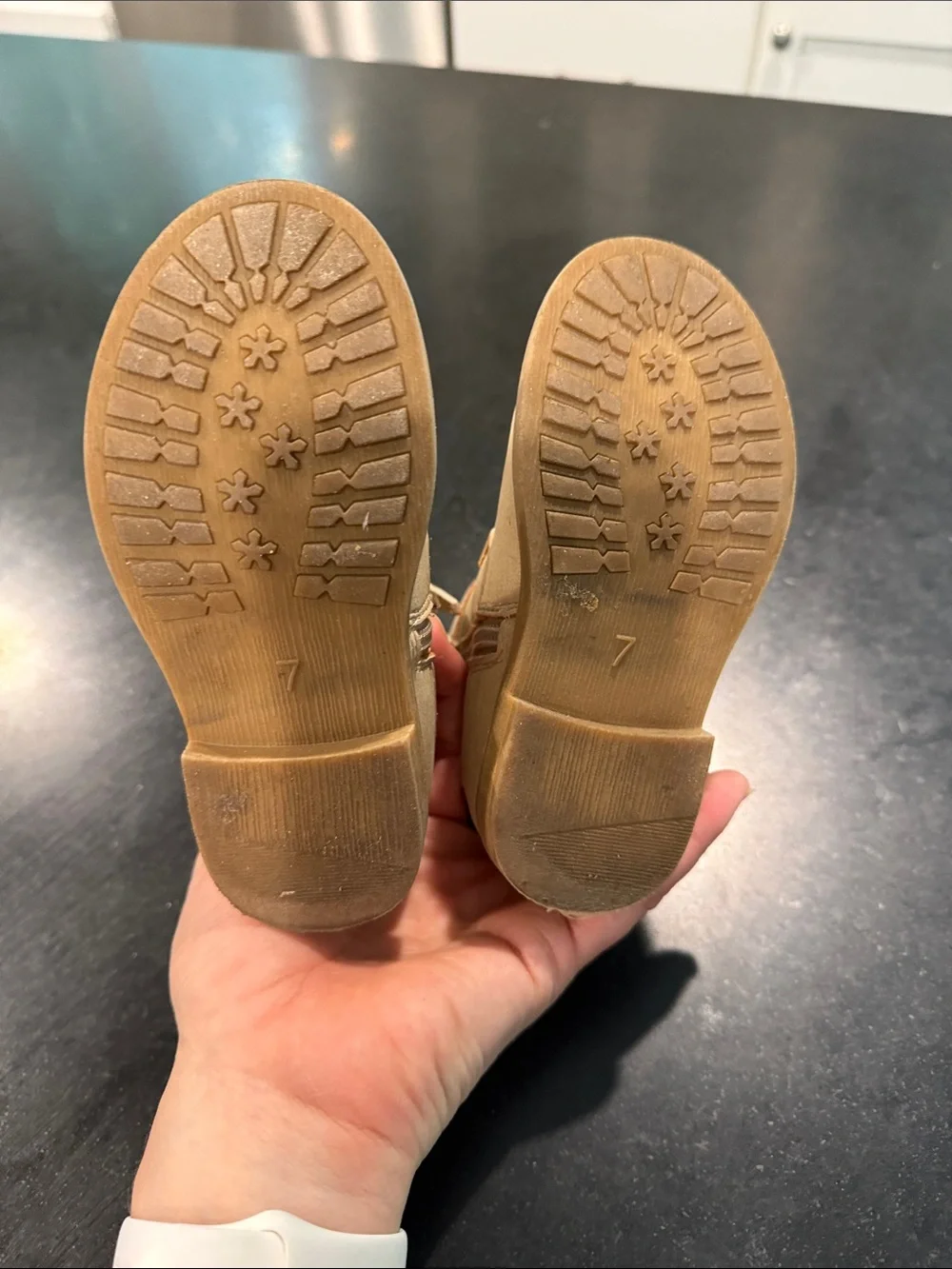 GAP Kids Tan Suede-Look Zip Booties